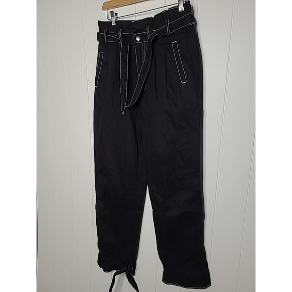 Lovers + Friends Pants Medium Black High Rise Tie Waist Midvale Revolve *FLAW - Picture 4 of 12